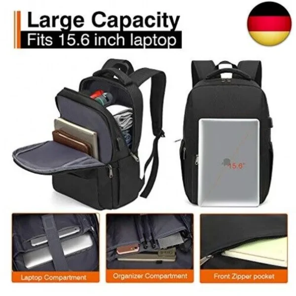 Besttravel Laptop-Rucksack Reisetasche Schwarz COlor Herren Arbeit für 15,6 Zoll Notebook,