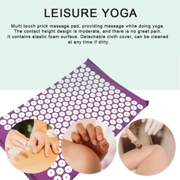 Yoga-Massage-Pads mit großen Berührungspunkten für eine bessere Nacken-, Rücken- und Fußmassage Haushaltsmassage Schmerzlinderung Kissen in Lila Farbe