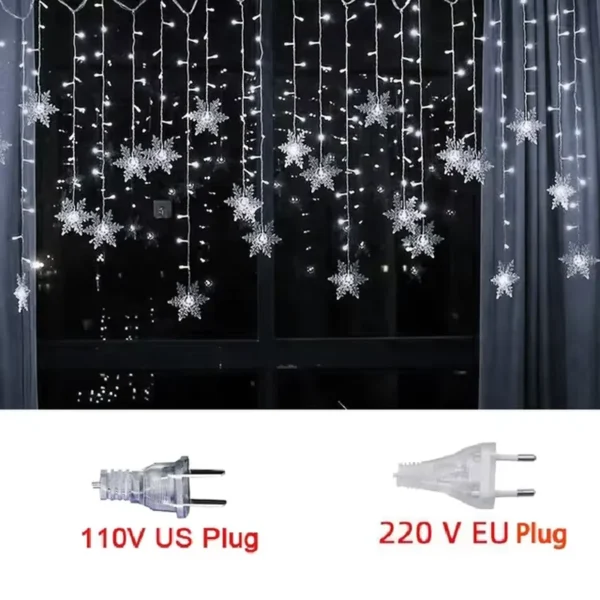 3.2M Weihnachten Schneeflocken LED String Lights Blinkende Fee Vorhang Lichter Wasserdicht für Urlaub Party Hochzeit Weihnachten Dekoration