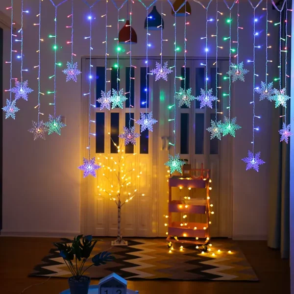 3.2M Weihnachten Schneeflocken LED String Lights Blinkende Fee Vorhang Lichter Wasserdicht für Urlaub Party Hochzeit Weihnachten Dekoration