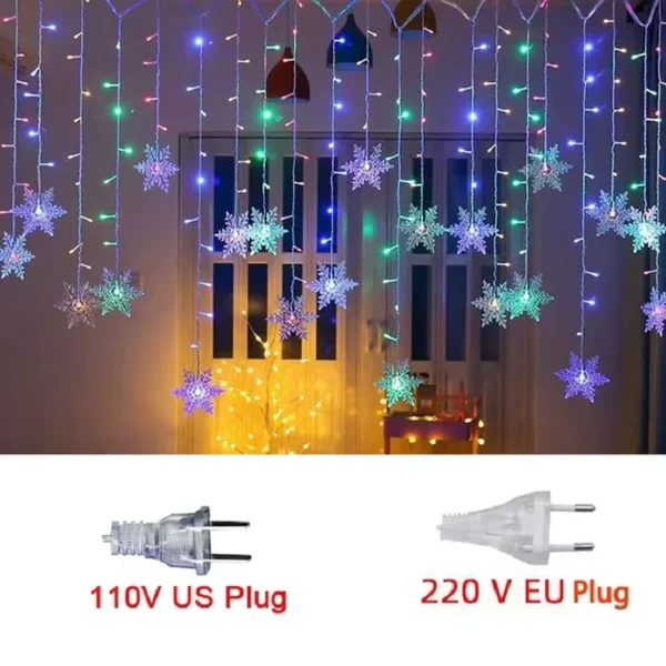 3.2M Weihnachten Schneeflocken LED String Lights Blinkende Fee Vorhang Lichter Wasserdicht für Urlaub Party Hochzeit Weihnachten Dekoration