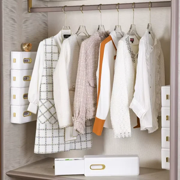 Kleiderschrank Organizer Sockenaufbewahrung Einfache platzsparende Box Platzsparend Schlafzimmer Wandmontiert Stanzfrei Kleiderschrank Sockenaufbewahrung Schublade Unterwäsche Organizer