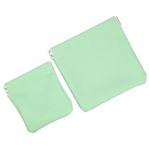 2Pcs Small Makeup Bag for Purse, 2 Size Portable Practical No Make up Spill Mini Pocket Cosmetic Bag No Zipper Design Leather Coin Purse Small Storage Pouch for Lipstick Headphones Jewelry Eyeshadow Palette Etc.