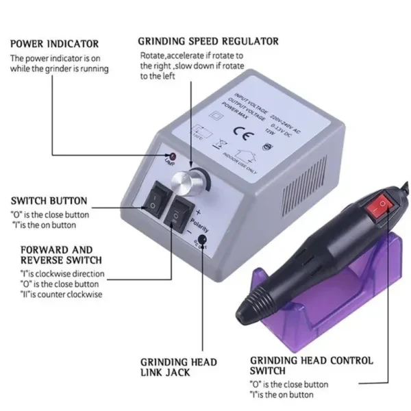 Elektrische Nagelbohrmaschine Maniküre Pediküre Feile Buffer Bits Set Zehennagelschleifer Polierstift Home Professionelle Salonpflege Werkzeugset