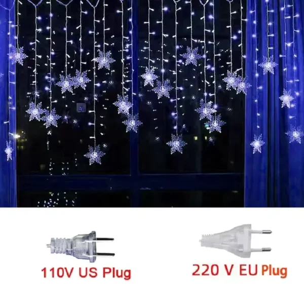 3.2M Weihnachten Schneeflocken LED String Lights Blinkende Fee Vorhang Lichter Wasserdicht für Urlaub Party Hochzeit Weihnachten Dekoration