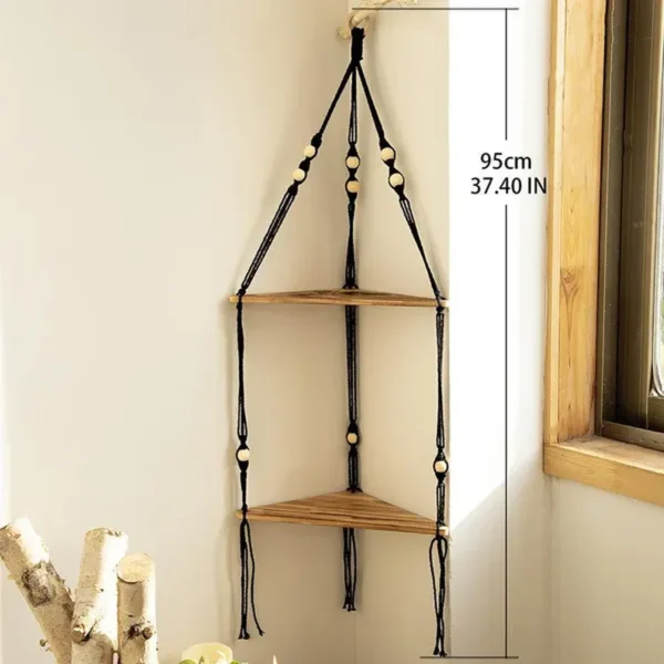 Modernes Interieur Design Schwebende Regale Holzständer Boho Home Decor Eckregal Wohnzimmer Schlafzimmer Wand Hängende Dekoration Dreieck Regal Display Stand