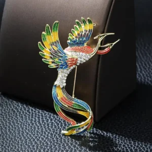 Schöne Emaille Phoenix Brosche Pin Frauen und Männer Anzug Zubehör Legende Vogel Design