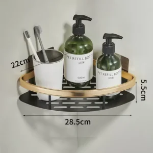 Badezimmer Modernes Organisationszubehör Luxuriöse Badezimmerregale ohne Bohren Rostfreies Aluminium Duschwandregal Shampoo Handtuchhalter