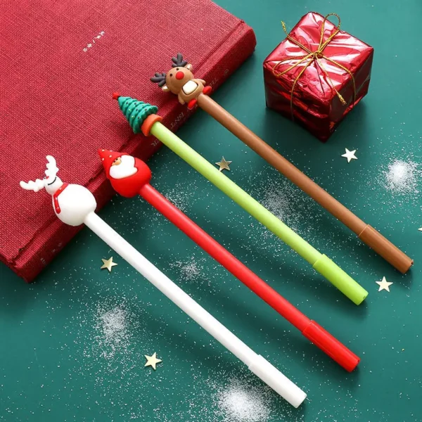 20Pcs Kawaii Weihnachten Niedlich Gel Stift Niedlich Weihnachtsbaum Rentier Weihnachtsmann Schneemann Geschenk 0.5Mm Schwarz Neutral Stifte Schule Büro Schreibwaren für Kinder