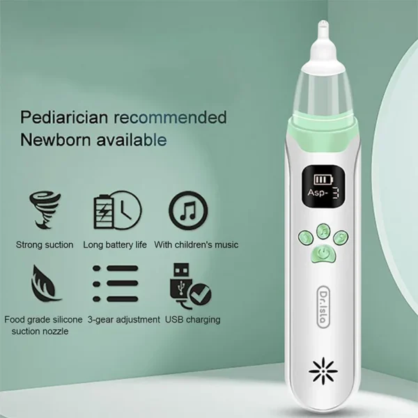 Dr.Isla Gentle Baby Nose Cleaner Silicone Adjustable Suction Electric Child Nasal Aspirator Safety Convenient Low Noise