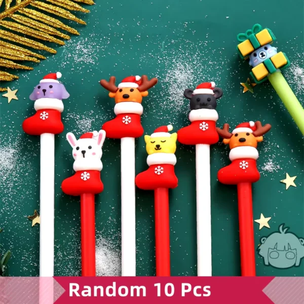 20Pcs Kawaii Weihnachten Niedlich Gel Stift Niedlich Weihnachtsbaum Rentier Weihnachtsmann Schneemann Geschenk 0.5Mm Schwarz Neutral Stifte Schule Büro Schreibwaren für Kinder