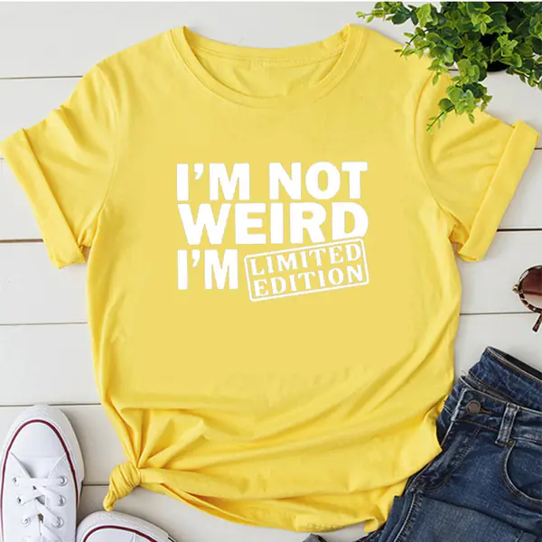 Lustiges T-Shirt I'M NOT WEIRD I'M LIMITED EDITION Damen T Shirts Lustige Buchstaben Gedruckt Lustiges Tshirt Kurzarm Sommer Tops Kleidung Lustiges T-Shirt I'M NOT WEIRD I'M LIMITED EDITION Damen T Shirts Lustige Buchstaben Gedruckt Lustiges Tshirt Kurzarm Sommer Tops Kleidung