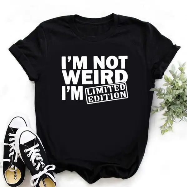 Lustiges T-Shirt I'M NOT WEIRD I'M LIMITED EDITION Damen T Shirts Lustige Buchstaben Gedruckt Lustiges Tshirt Kurzarm Sommer Tops Kleidung Lustiges T-Shirt I'M NOT WEIRD I'M LIMITED EDITION Damen T Shirts Lustige Buchstaben Gedruckt Lustiges Tshirt Kurzarm Sommer Tops Kleidung