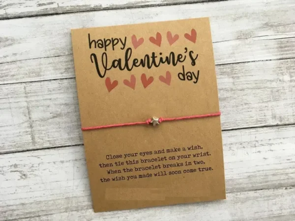 Romantisches Wunscharmband, Valentinstag, Valentinstag Geschenk für ihn, Valentinstag Geschenke, Valentinstag Karte, Valentinstag Partygeschenke, Geschenke