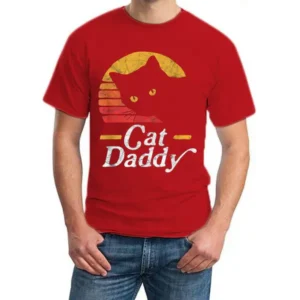 Fashion Funny Cat Daddy Print T Shirts Männer Sommer Cool Kurzarm Männlich Rundhalsausschnitt Harajuku Tops für Teens